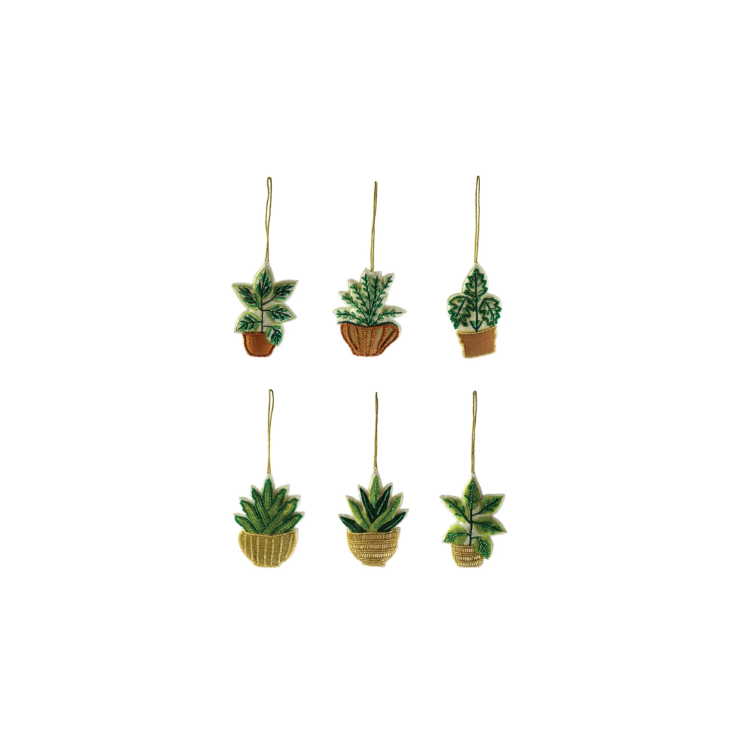 hanging plant ornament Embroidered Potted Plant Ornament