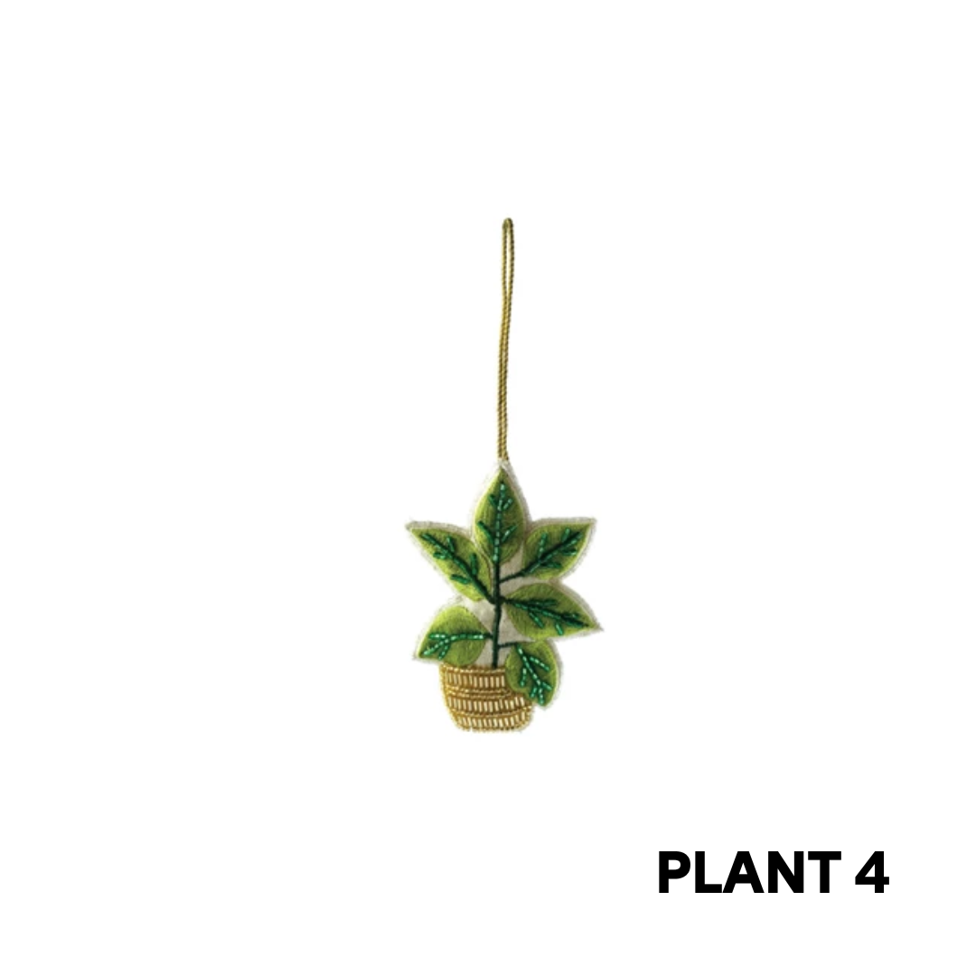 hanging plant ornament Embroidered Potted Plant Ornament